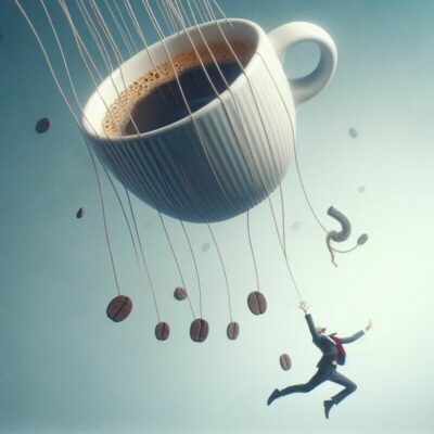 jump and cup