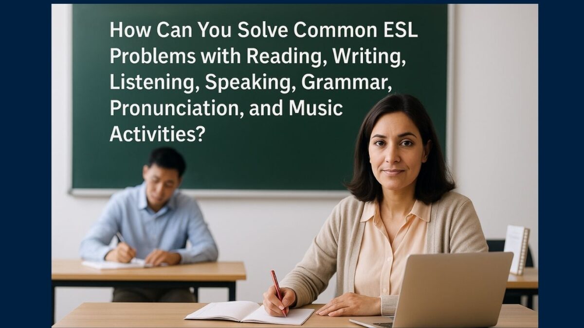 How to Solve ESL Problems: Featured image-two adult ESL students in class