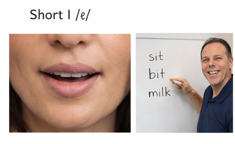 How to pronounce the short sound of the letter i