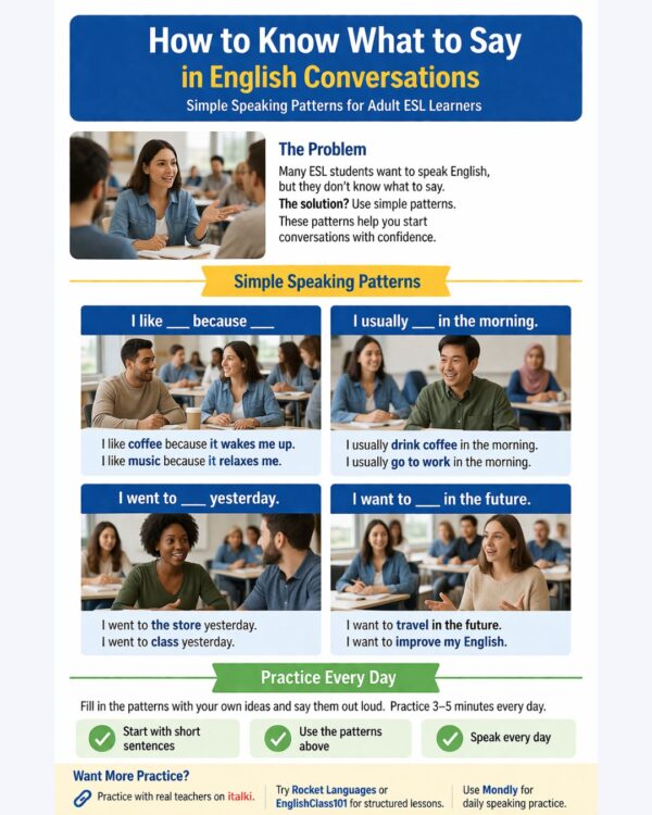Infographic: How to Know What to Say in English Conversations