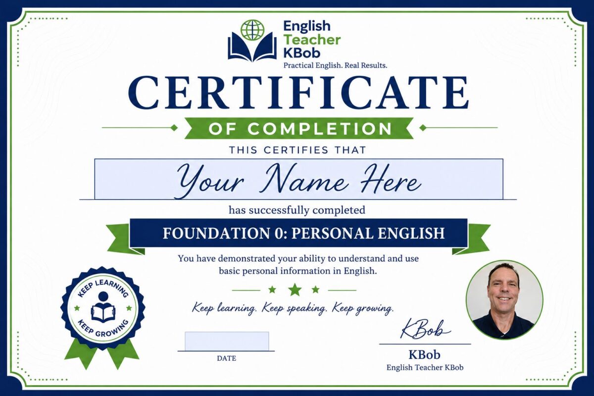 Foundations 0 certificate of completeion